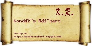 Kondás Róbert névjegykártya