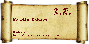 Kondás Róbert névjegykártya