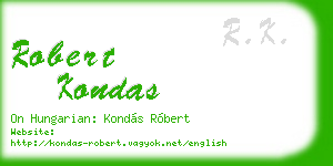 robert kondas business card